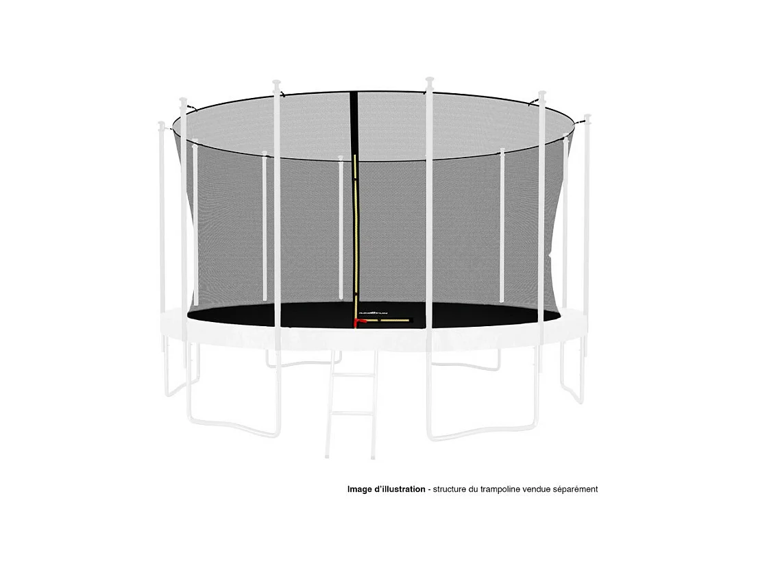 Filet intérieur de sécurité pour trampoline avec bouchons hauts de perches et ficelle : ø 13Ft/ 400 cm, 12 Perches