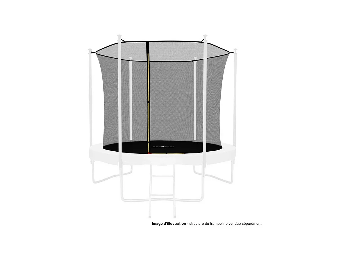 Filet intérieur de sécurité pour trampoline avec bouchons hauts de perches et ficelle : ø 8Ft, 6 Perches