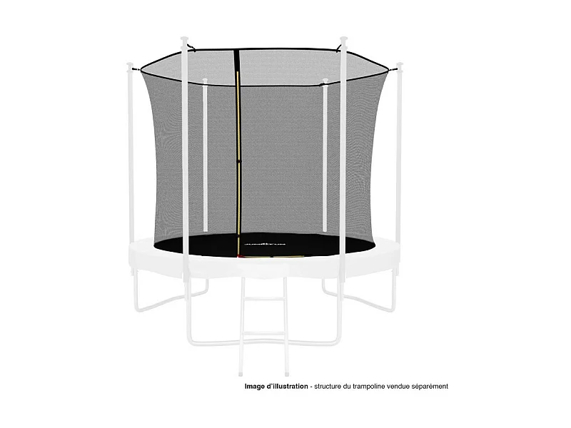 Filet intérieur de sécurité pour trampoline avec bouchons hauts de perches et ficelle : ø 8Ft, 6 Perches