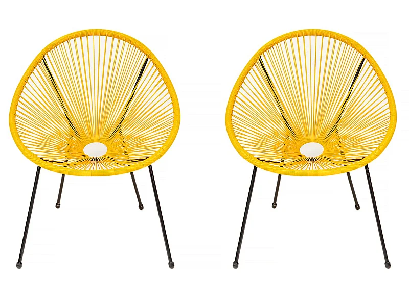 Lot de 2 fauteuils de jardin "Ania" - Jaune