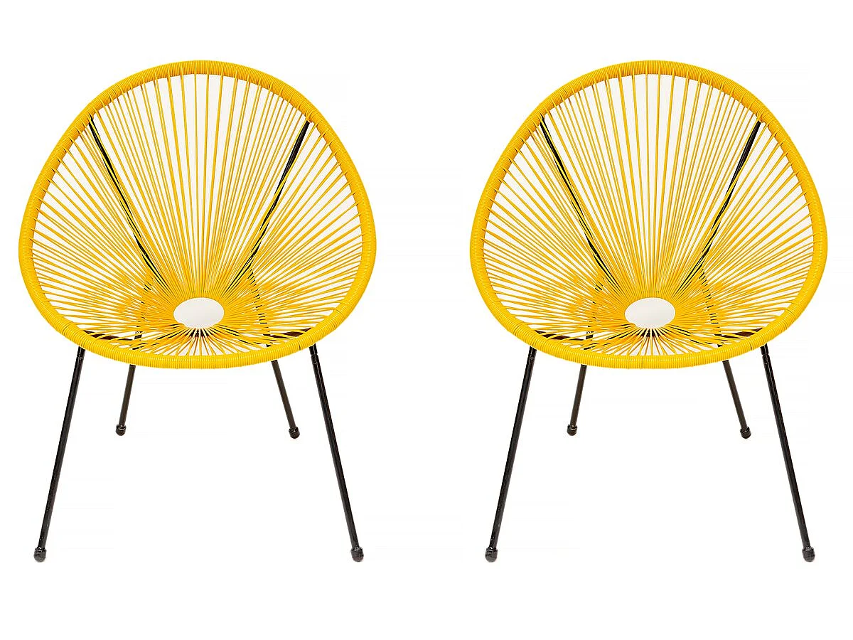 Lot de 2 fauteuils de jardin "Ania" - Jaune