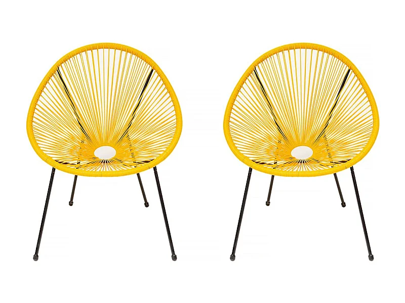 Lot de 2 fauteuils de jardin "Ania" - Jaune