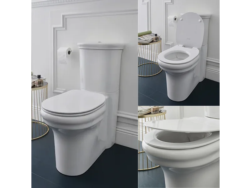 WC à poser sans bride sortie universelle JACOB DELAFON Cléo 1889 avec abattant extra-plat frein de chute