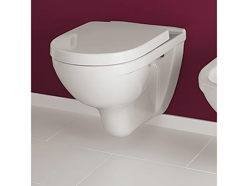 Pack WC compact VILLEROY ET BOCH O.novo avec abattant + bâti-support GROHE + plaque Chrome