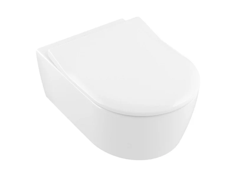 Pack WC suspendu sans bride VILLEROY ET BOCH Avento + abattant + bâti-support autoportant + plaque chromée