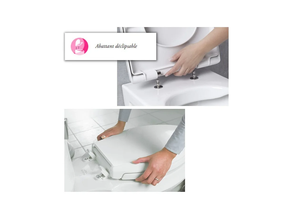 WC suspendu sans bride JACOB DELAFON Patio + abattant extra plat