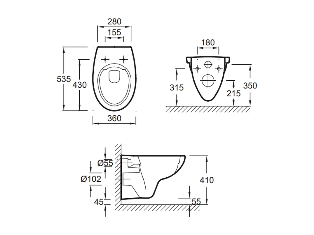 Cuvette WC suspendu sans bride JACOB DELAFON Patio avec abattant extra-plat déclipsable