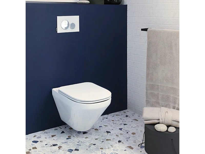Cuvette WC suspendu sans bride JACOB DELAFON Modern Life avec abattant frein de chute et déclipsable
