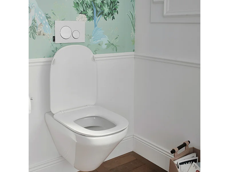 Cuvette WC suspendu sans bride JACOB DELAFON Modern Life avec abattant frein de chute et déclipsable