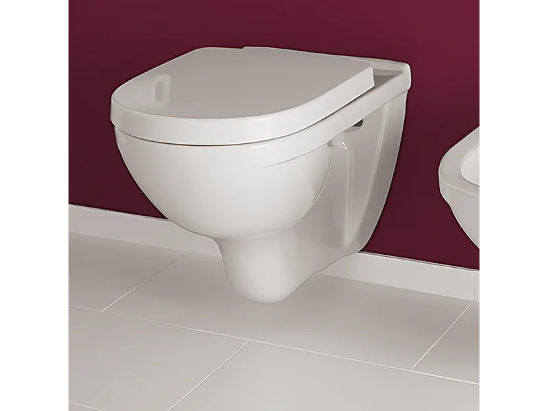 Pack WC compact VILLEROY ET BOCH O.novo avec abattant + bâti-support GROHE + plaque blanche