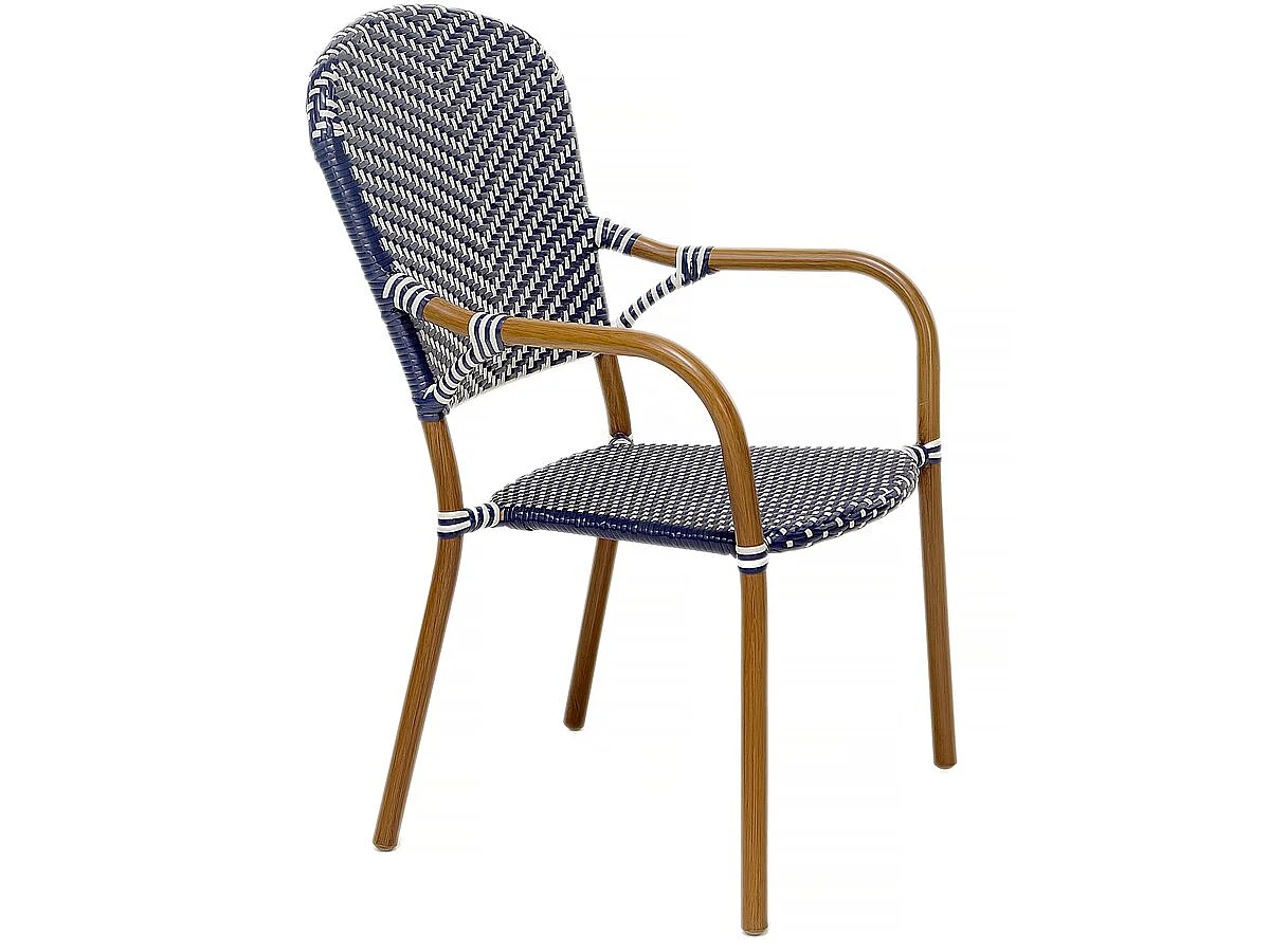 Lot de 4 chaises d'extérieur bistro "Maya" - Bleu