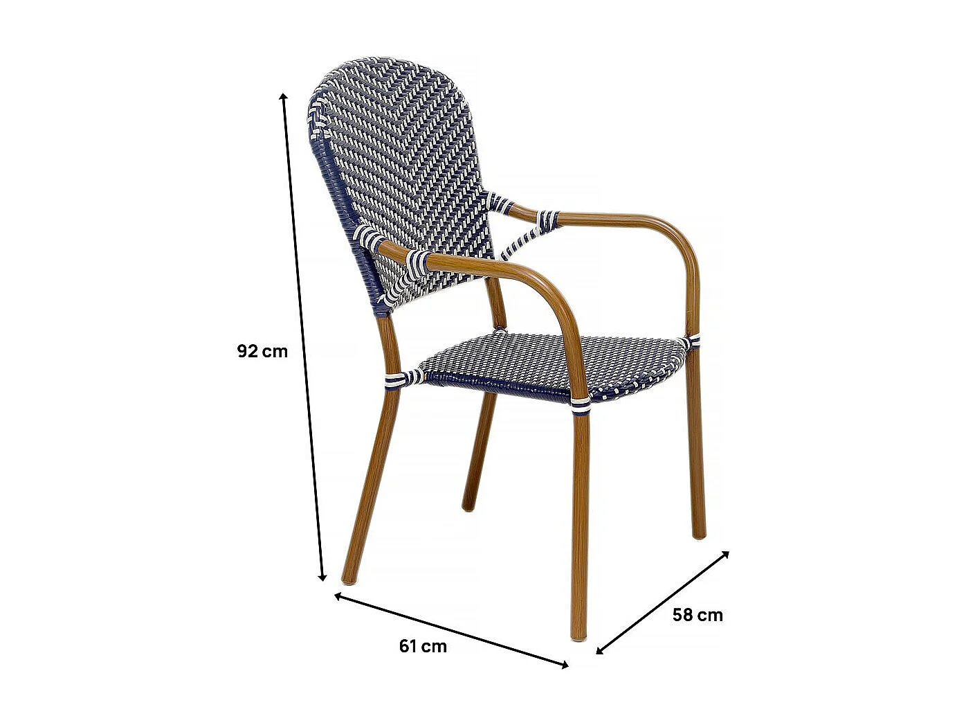 Lot de 4 chaises d'extérieur bistro "Maya" - Bleu