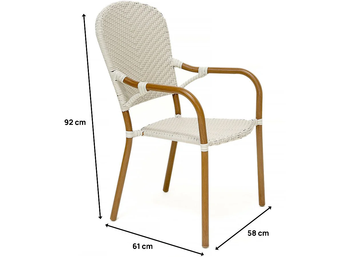 Juego de 4 sillas bistró de exterior "Maya" - Blanco