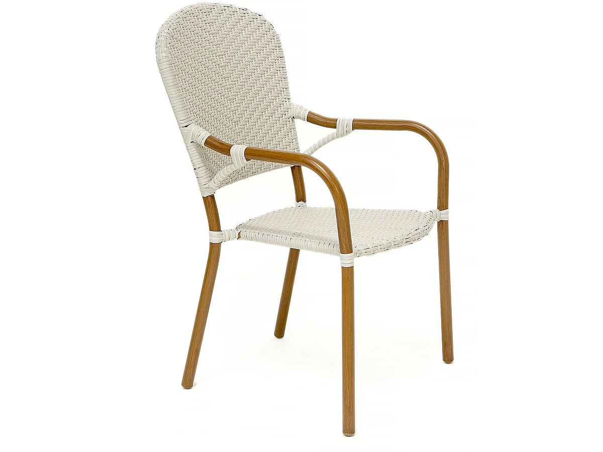 Juego de 4 sillas bistró de exterior "Maya" - Blanco