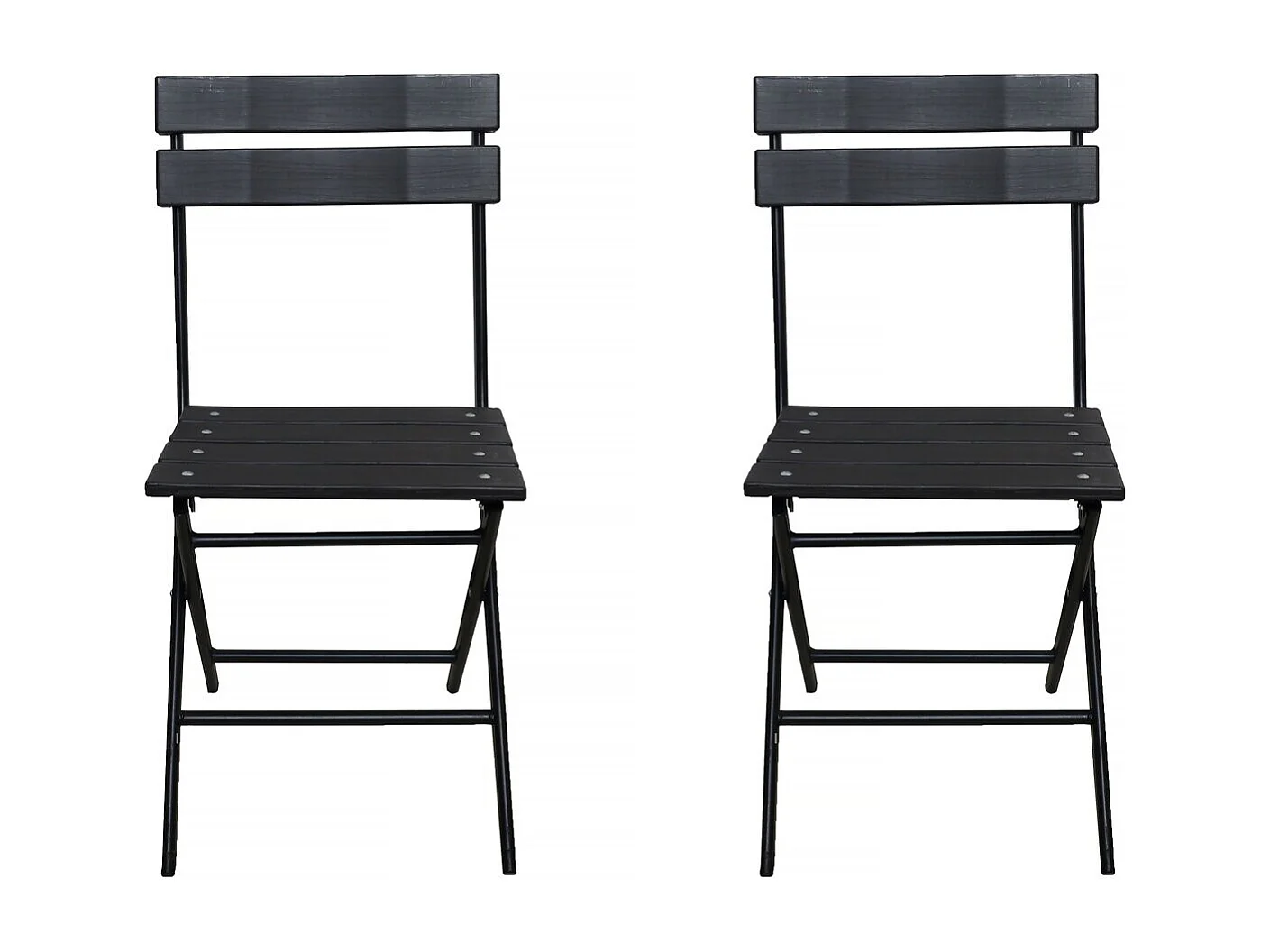 Lot de 2 chaises de jardin pliable en plastique "Tenerife" - Gris anthracite