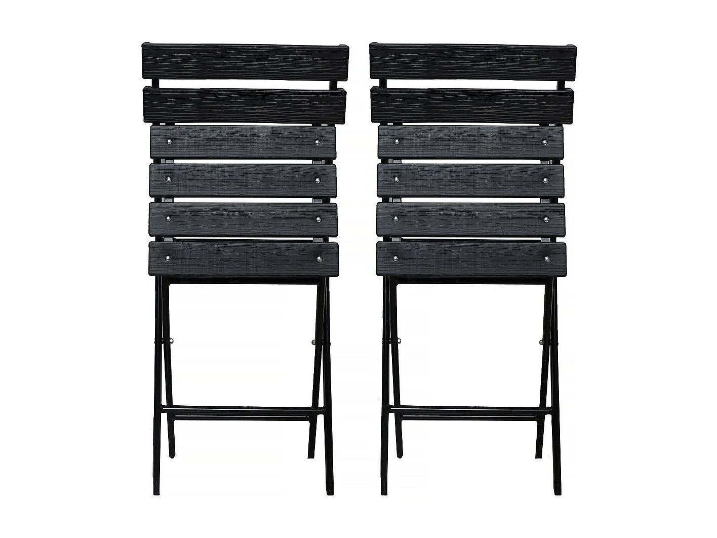 Lot de 2 chaises de jardin pliable en plastique "Tenerife" - Gris anthracite