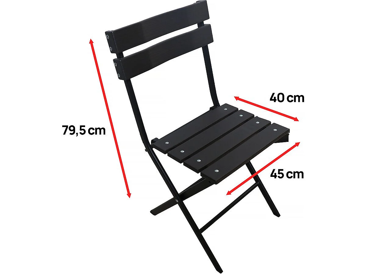 Lot de 2 chaises de jardin pliable en plastique "Tenerife" - Gris anthracite