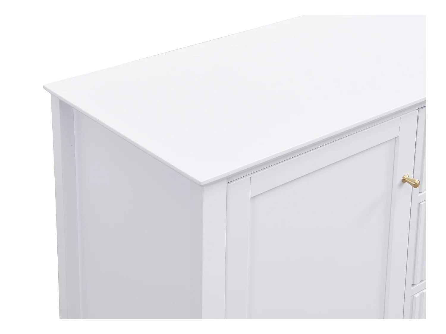 Aparador com 2 portas e 3 gavetas em MDF branco - NARIVA