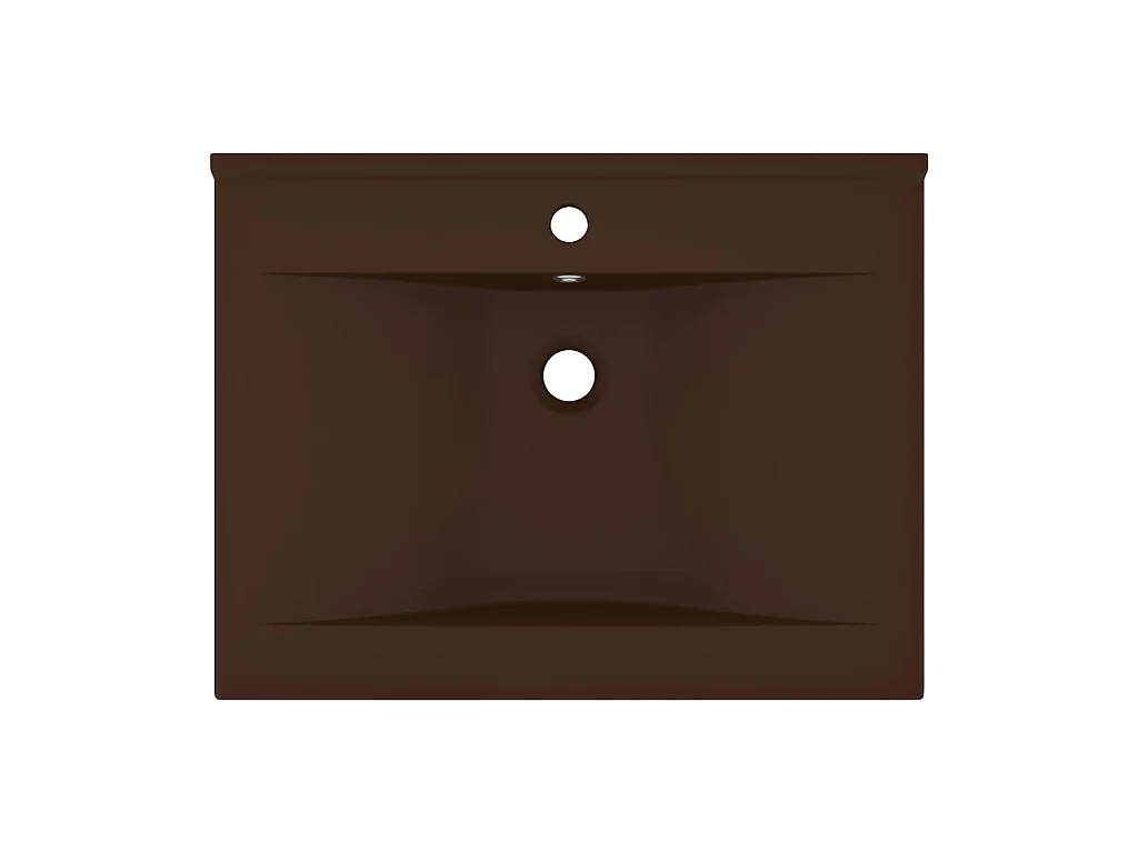 Lavabo de lujo agujero de grifo cerámica marrón oscuro 60x46 cm ES66607