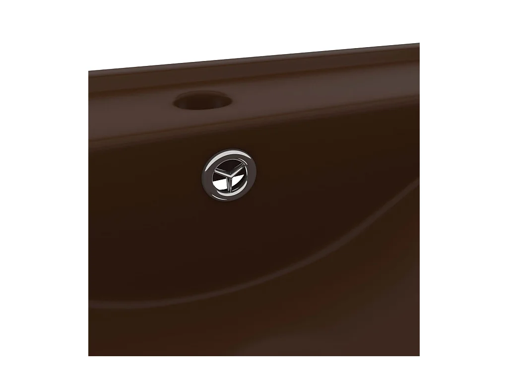 Lavabo de lujo agujero de grifo cerámica marrón oscuro 60x46 cm ES66607