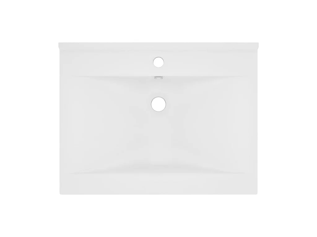 Lavabo de lujo con grifo cerámica 60x46 cm blanco mate ES473398