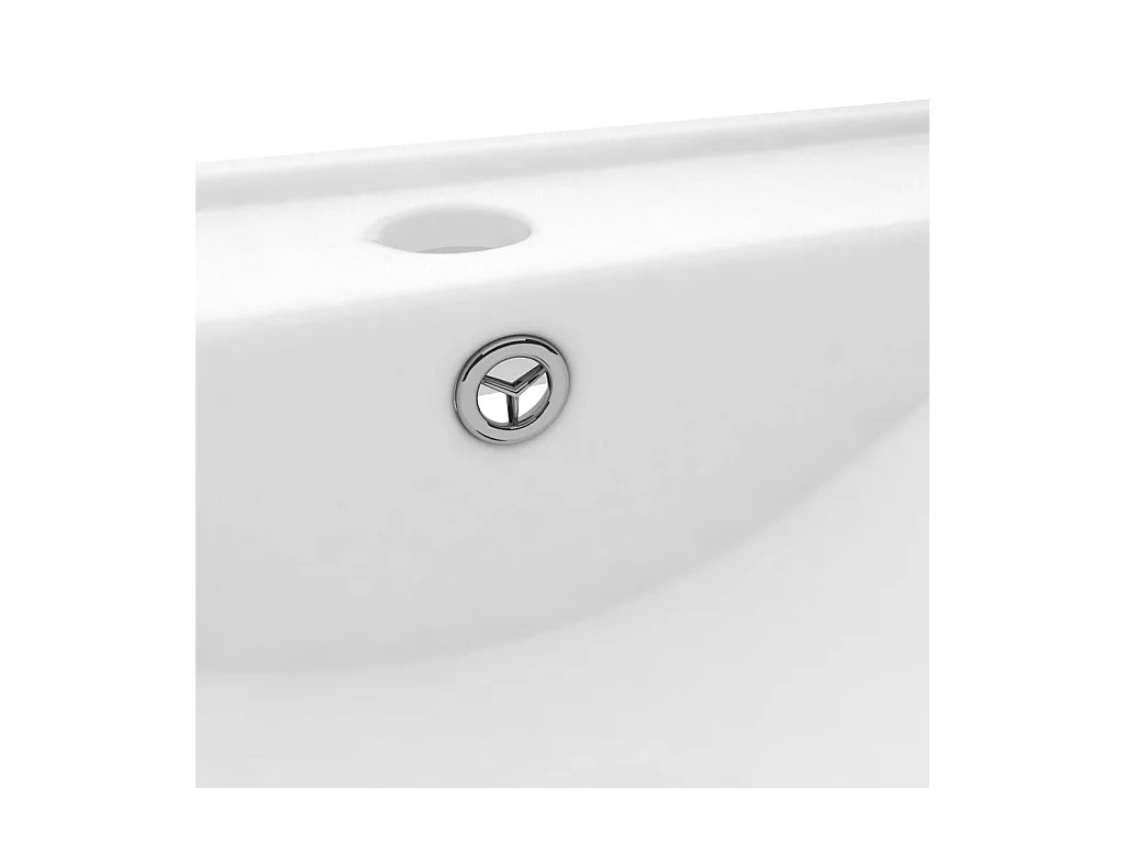 Lavabo de lujo con grifo cerámica 60x46 cm blanco mate ES473398