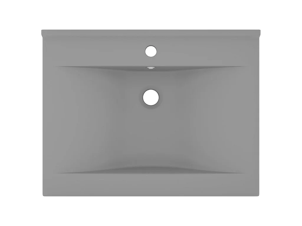 Lavabo de lujo con grifo cerámica 60x46 cm gris claro ES66636