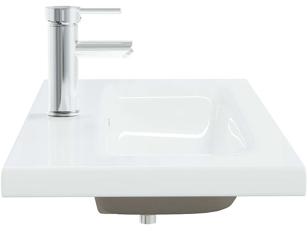 Lavatório embutido c/ torneira 91x39x18 cm cerâmica branco PT801782