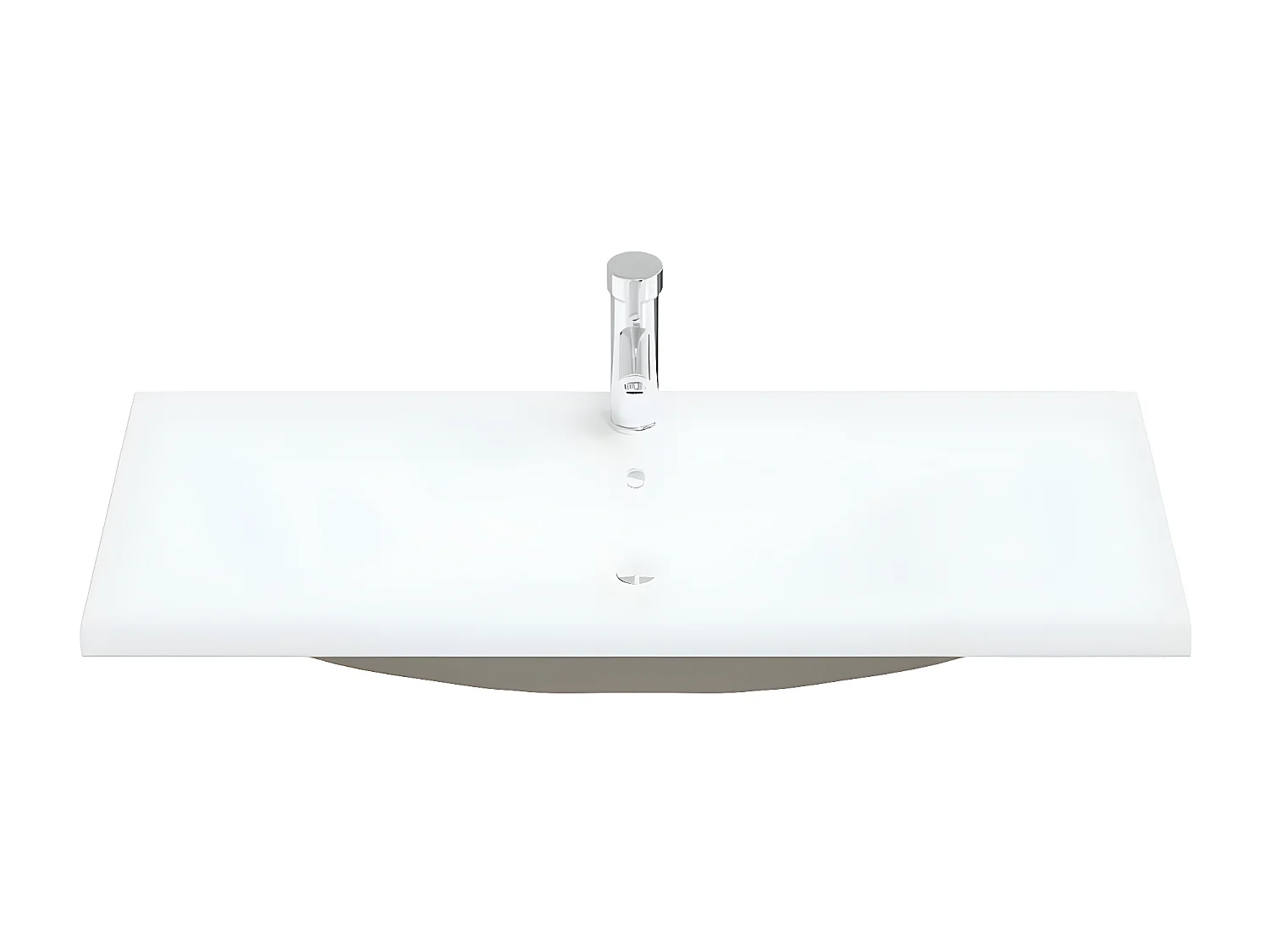 Vasque encastré avec robinet 101x39x18 cm Céramique Blanc WVGQ4420