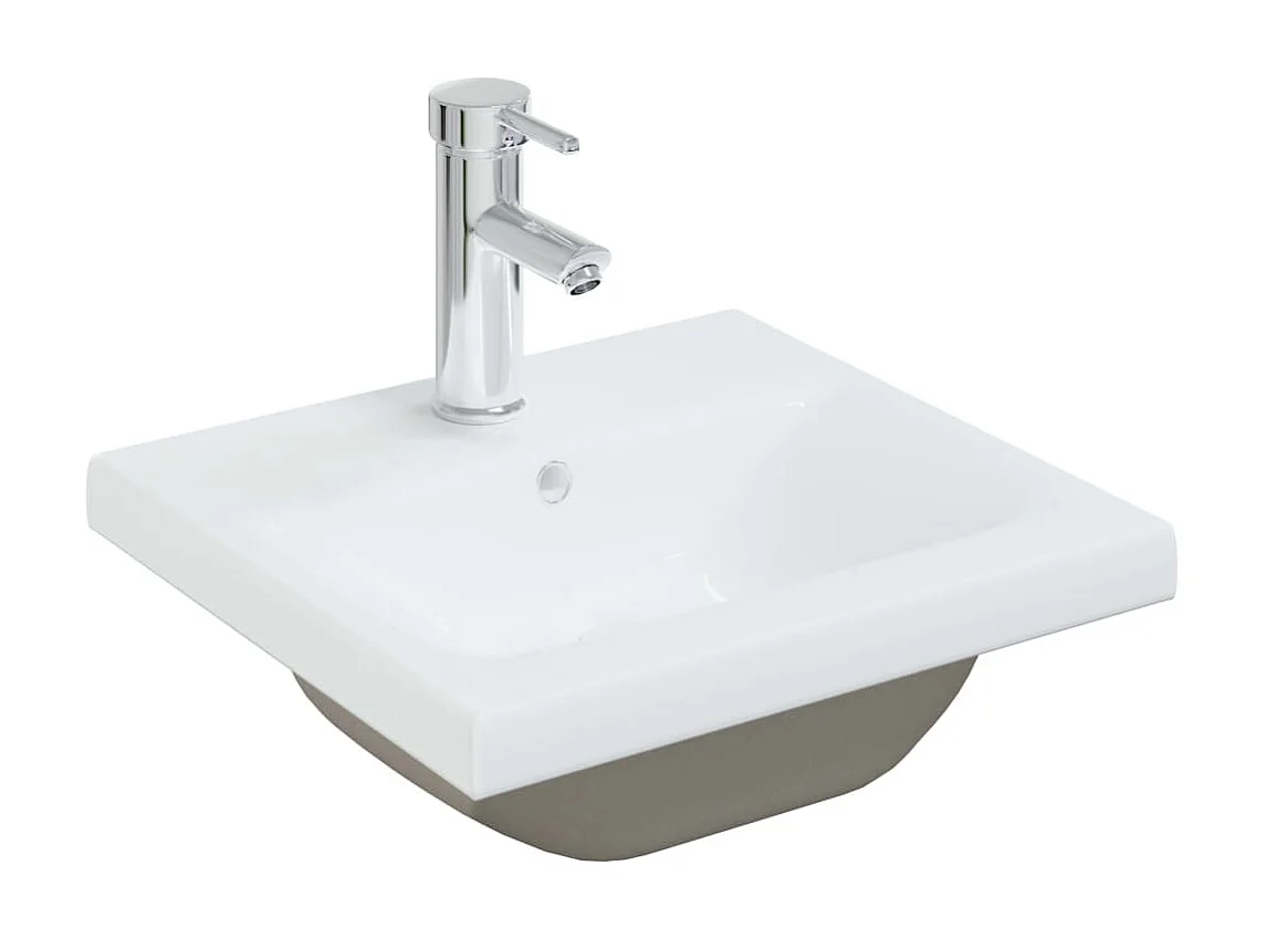 Lavatório embutido c/ torneira 42x39x18 cm cerâmica branco PT890162