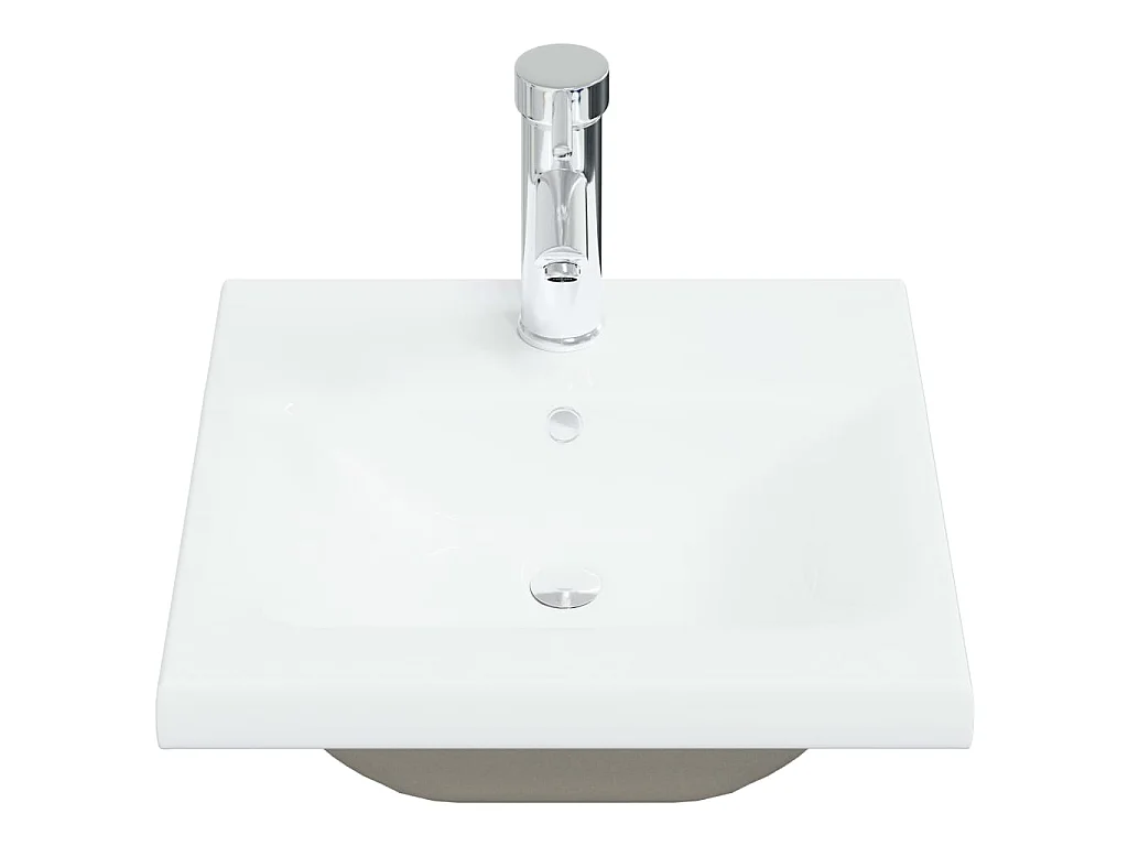 Lavatório embutido c/ torneira 42x39x18 cm cerâmica branco PT890162