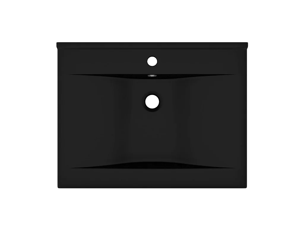 Lavabo lujoso con agujero de grifo cerámica negro mate 60x46 cm ES66616