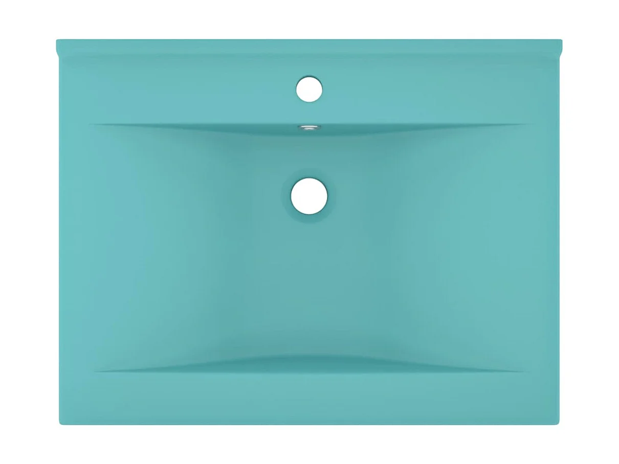 Lavabo de lujo con grifo cerámica 60x46 cm verde claro ES66318