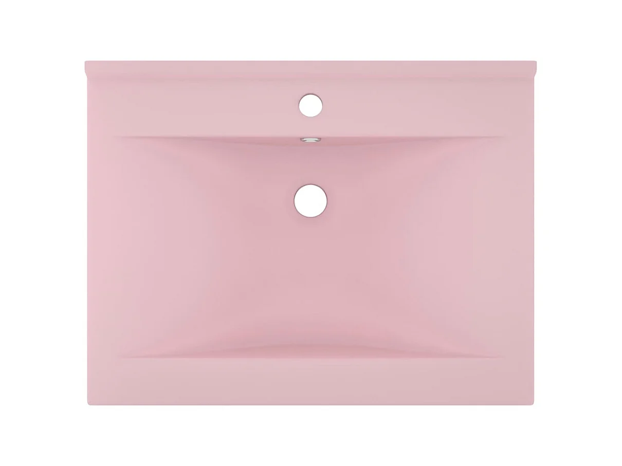 Lavabo de lujo con grifo cerámica 60x46 cm rosa mate ES66269
