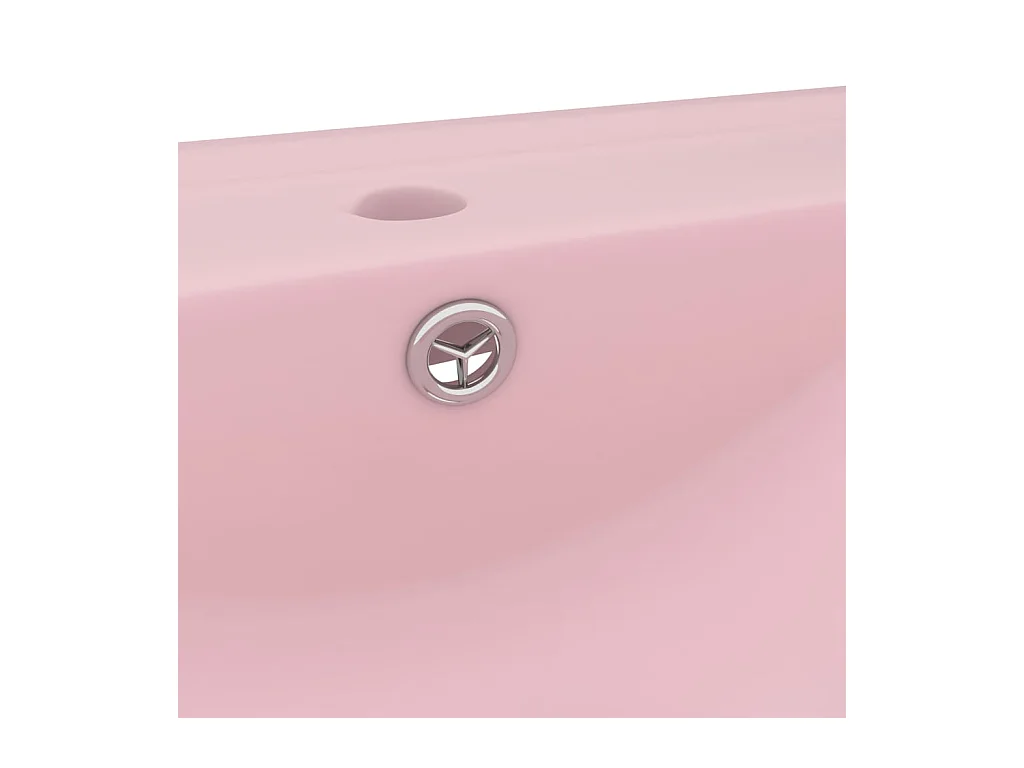 Lavabo de lujo con grifo cerámica 60x46 cm rosa mate ES66269