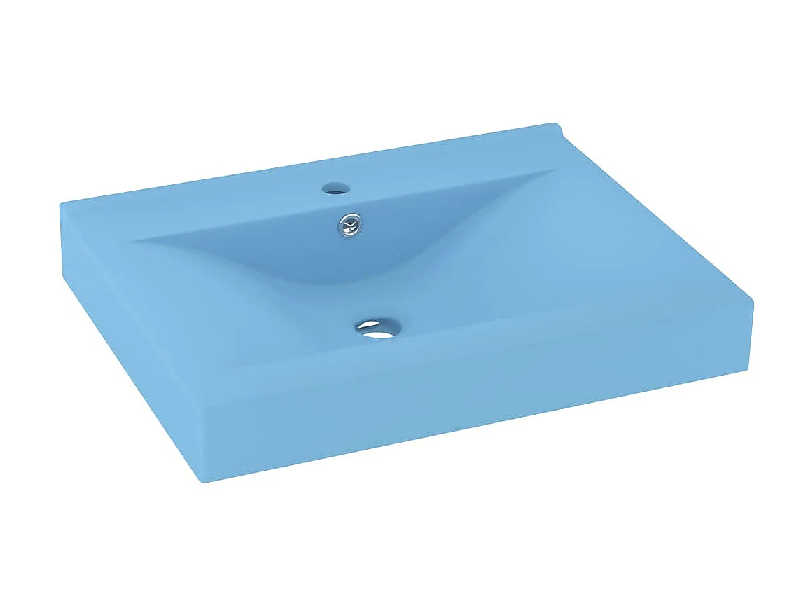 Lavabo de lujo con grifo cerámica 60x46 cm azul claro ES66402