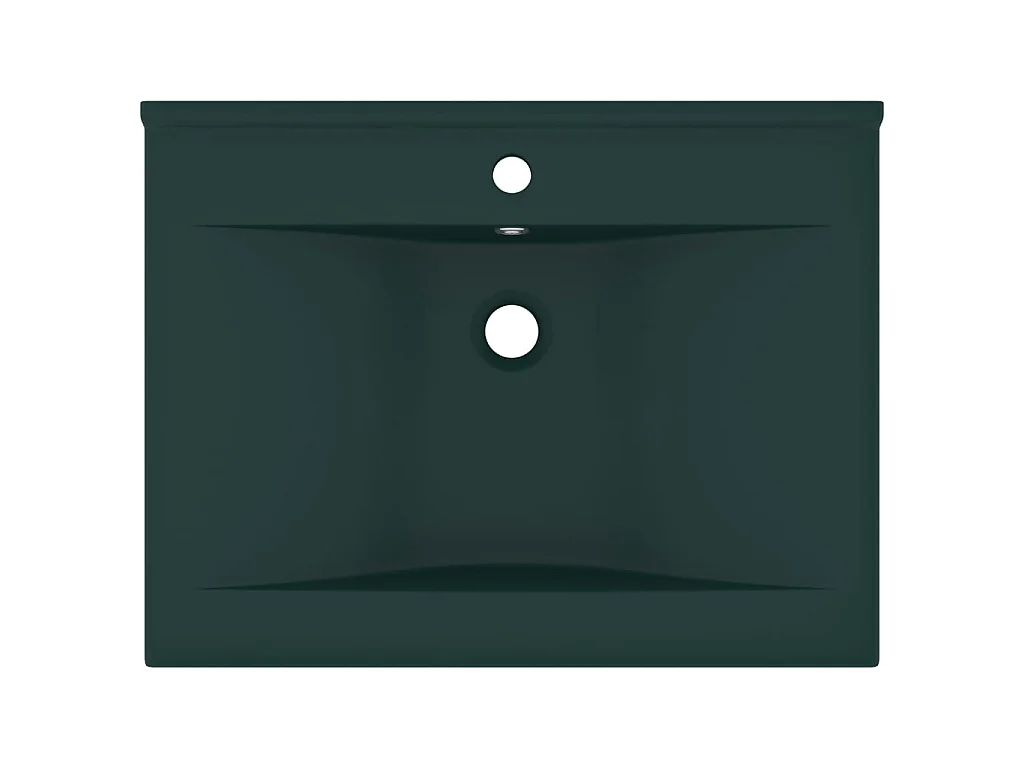 Lavabo de lujo con grifo cerámica verde oscuro 60x46 cm ES66277