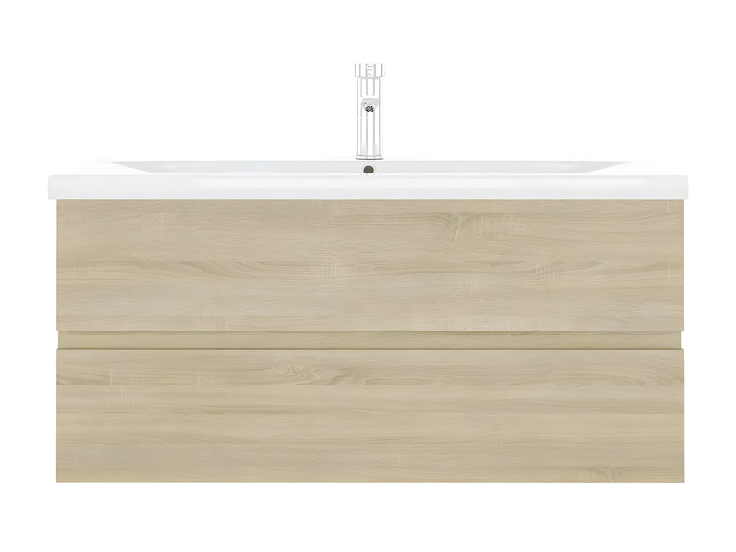 Meuble d'évier+ vasque intégré Chêne sonoma Aggloméré WVGQ7801