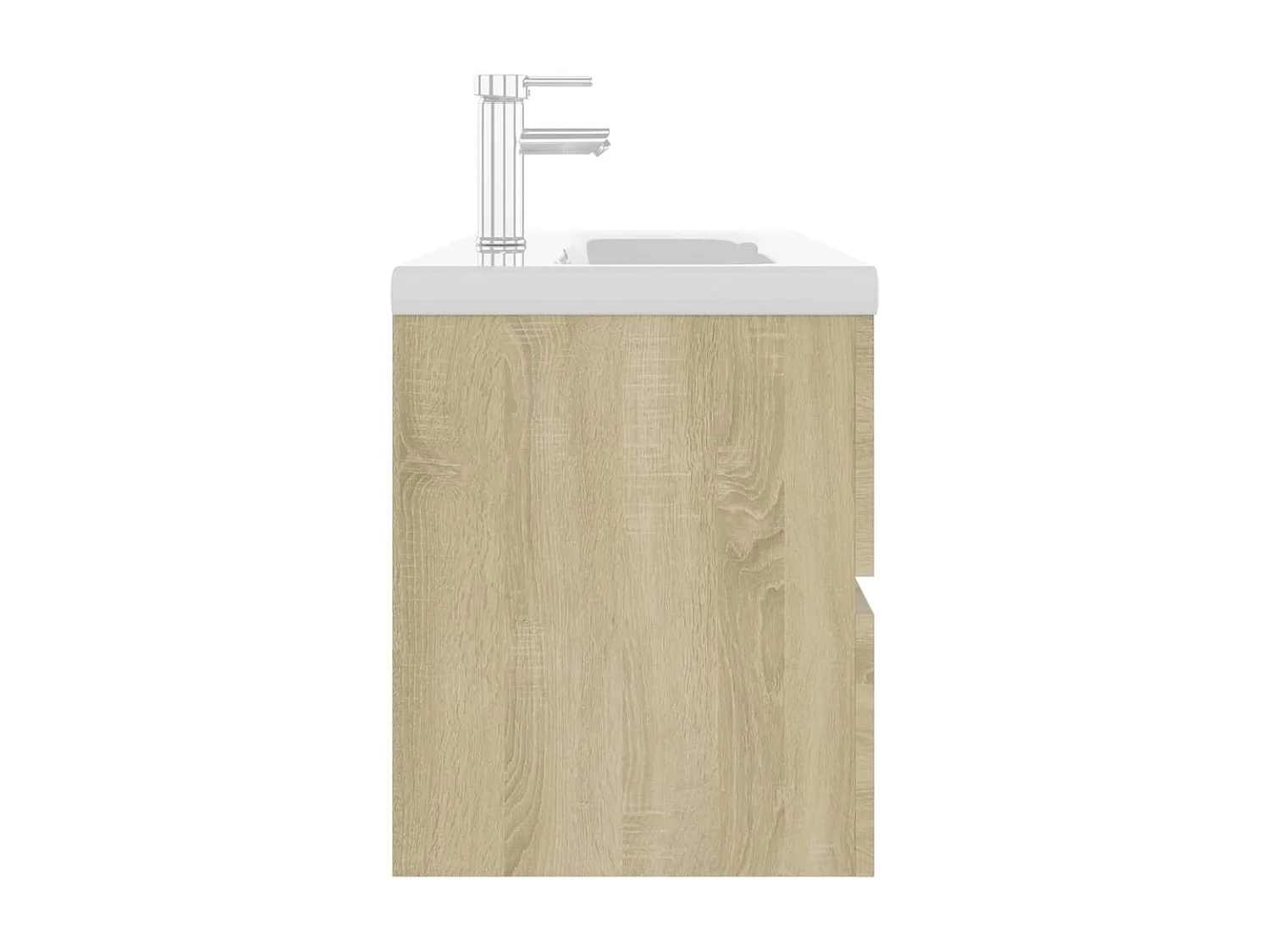 Meuble d'évier+ vasque intégré Chêne sonoma Aggloméré WVGQ6778