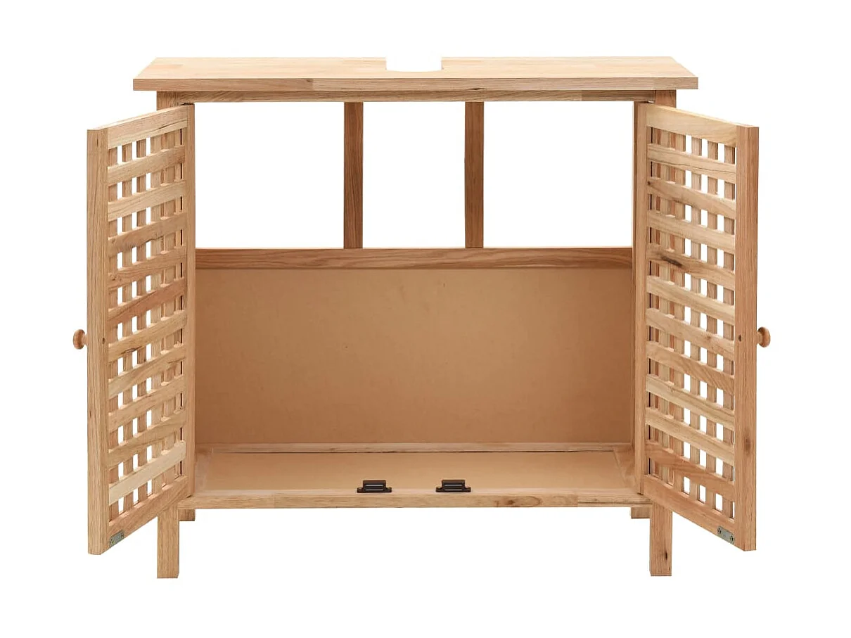 Armário para lavatório com espelho madeira de nogueira maciça PT155138