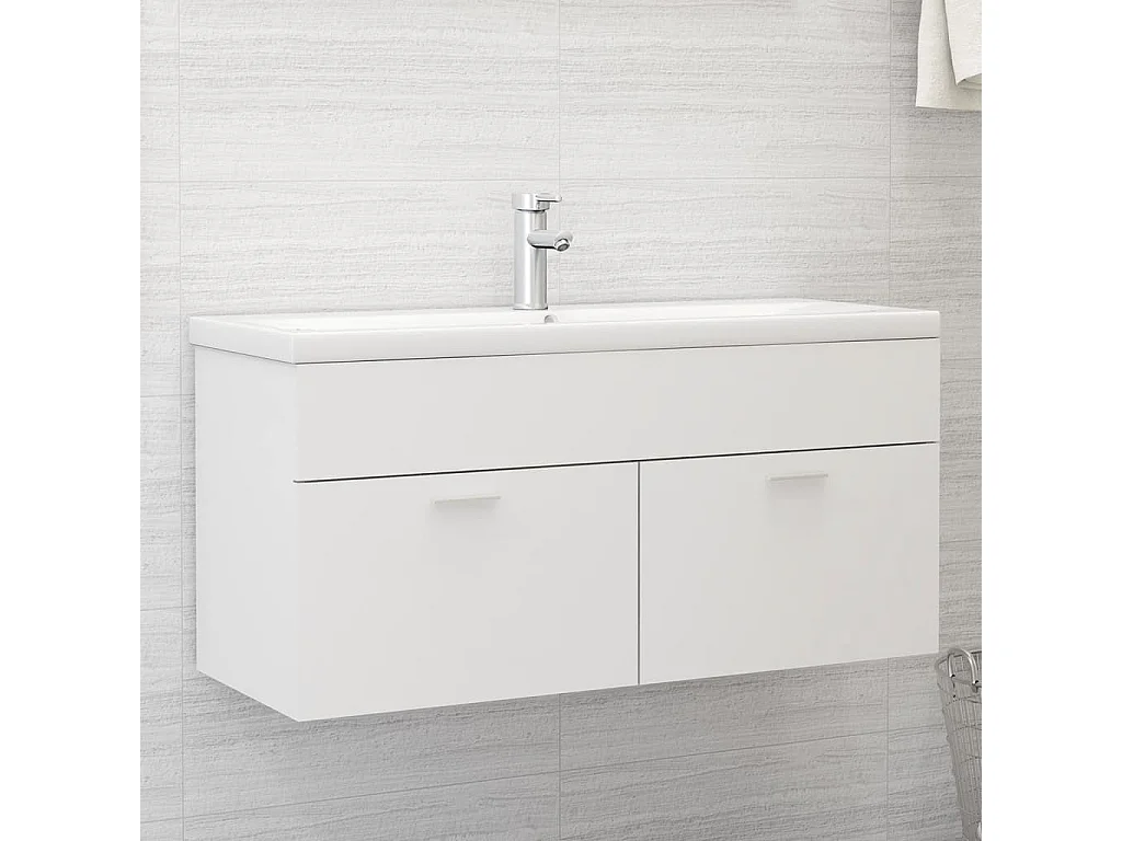 Mueble con lavabo madera de ingeniería blanco ES750911