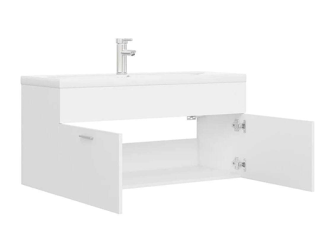 Mueble con lavabo madera de ingeniería blanco ES750911