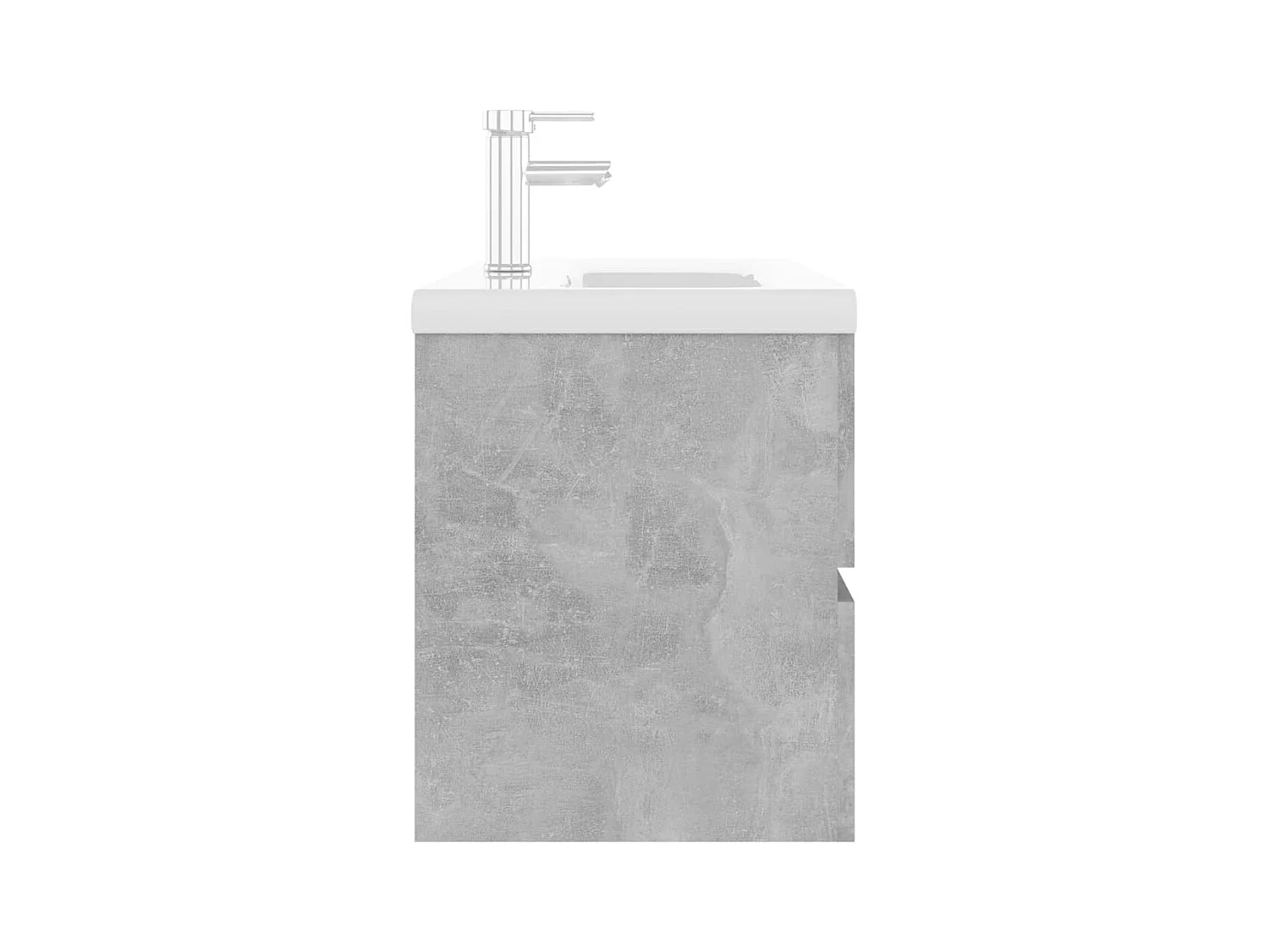 Meuble d'évier+ vasque intégré Gris béton Aggloméré WVGQ7462