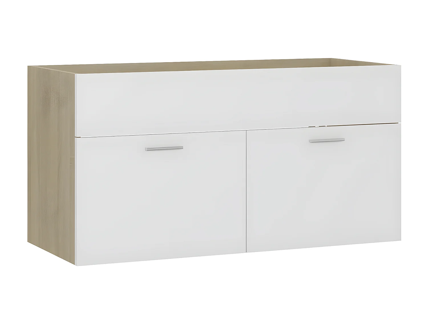 Armário lavatório + lavatório embutido contrap. branco e sonoma PT945685