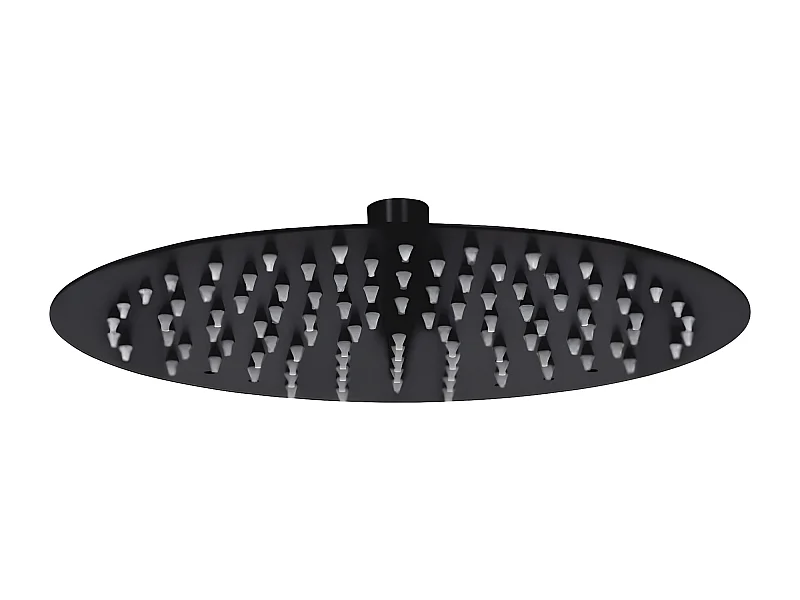 Cabezal de ducha efecto lluvia acero inox redondo negro 25 cm ES864435