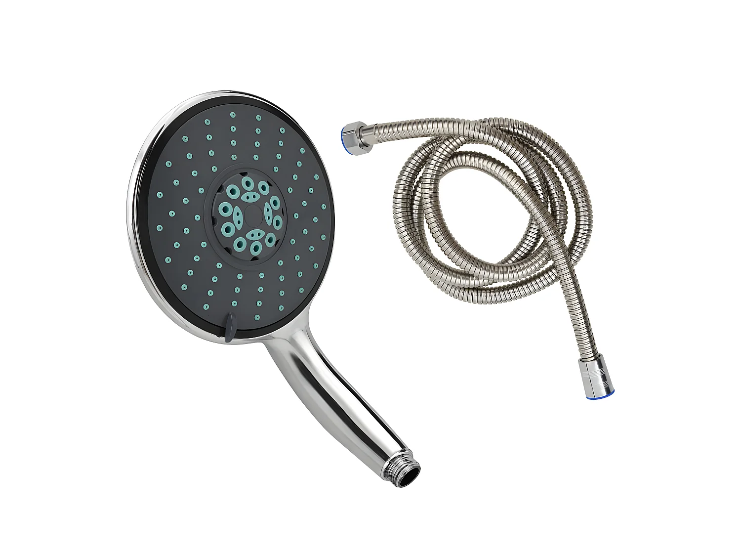 Pomme de douche multifonctionnelle à main et tuyau 1,5 m Chrome WVGQ1641