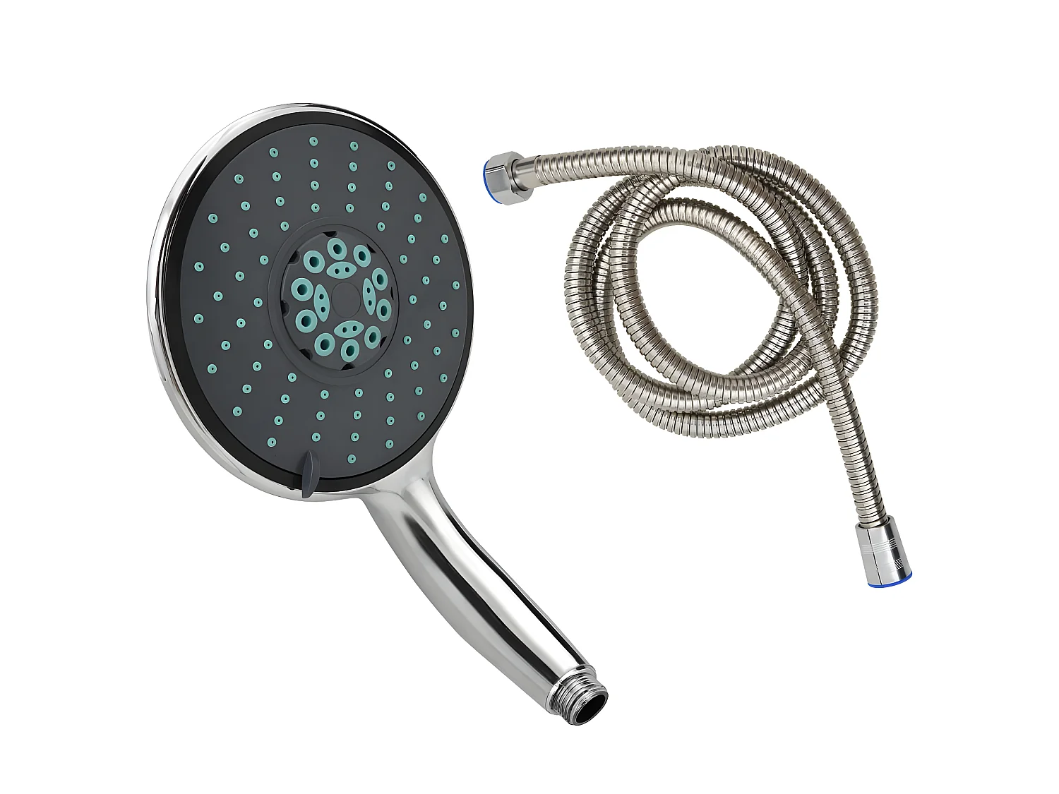 Pomme de douche multifonctionnelle à main et tuyau 1,5 m Chrome WVGQ1641