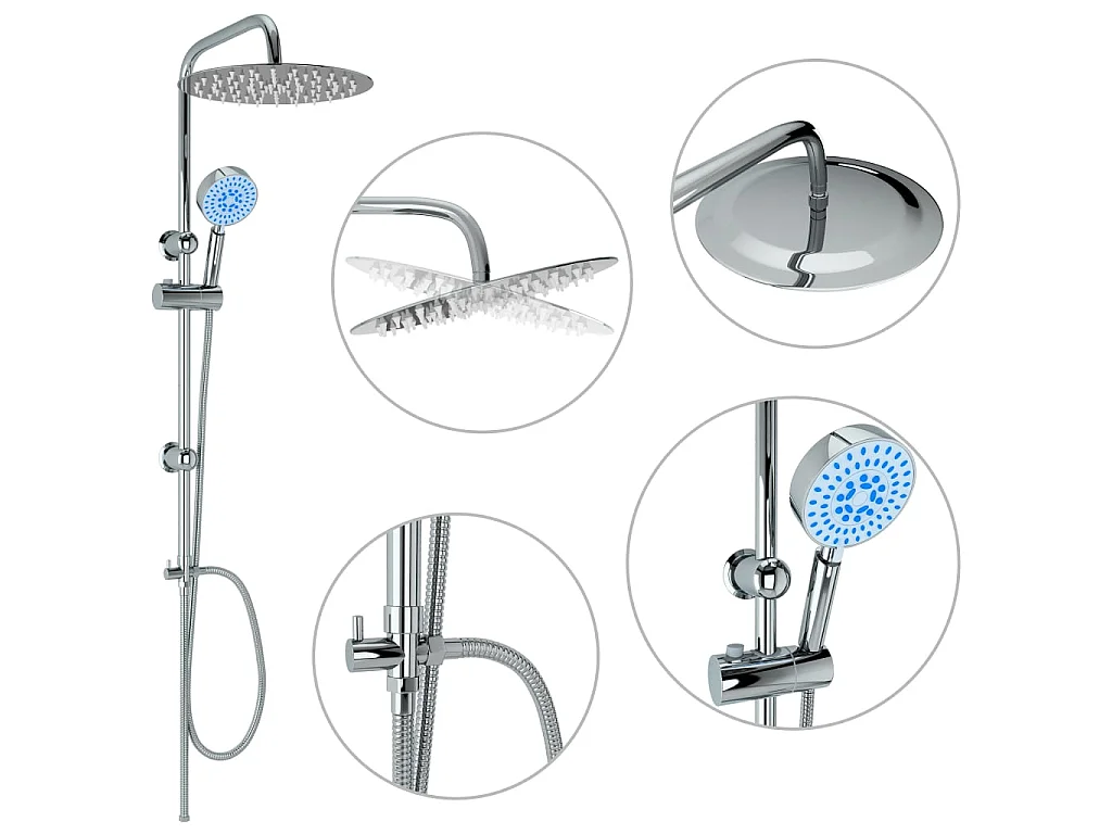 Ensemble de douche à deux têtes avec douchette Acier inoxydable WVGQ2862