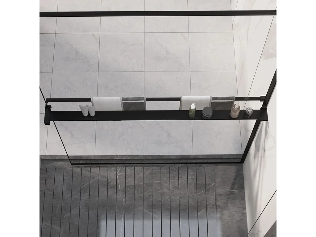 Prateleira duche p/ divisória chuveiro 118 cm alumínio preto PT515313