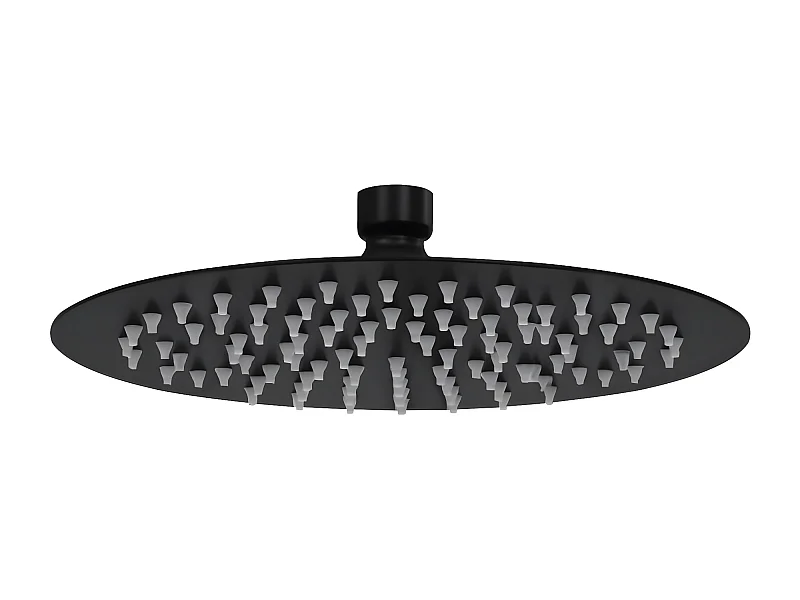 Cabeça de chuveiro redonda 20 cm aço inoxidável preto PT820171